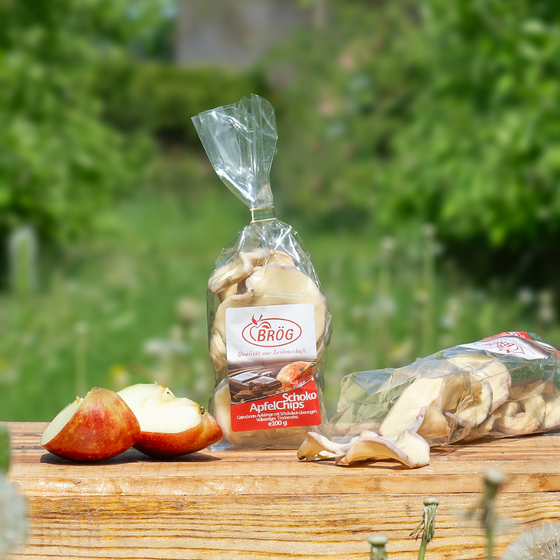 Apfelchips weiße Schokolade 100g