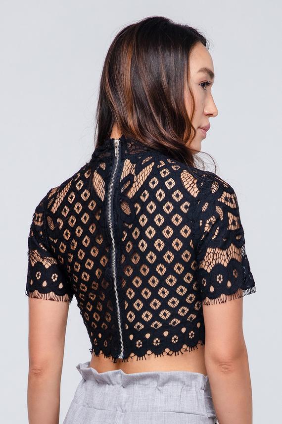 Spitzen Oberteil transparent