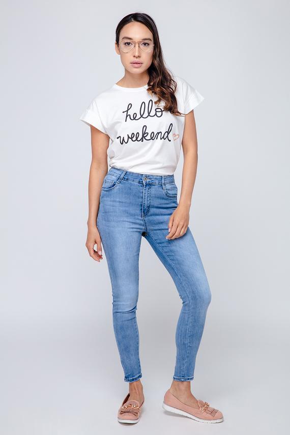 Enge Jeans mit hoher Taille und Reißverschluss