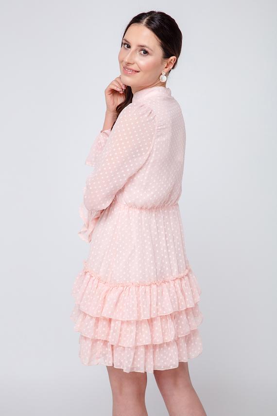 Hochgeschlossenes Minikleid mit Rüschen