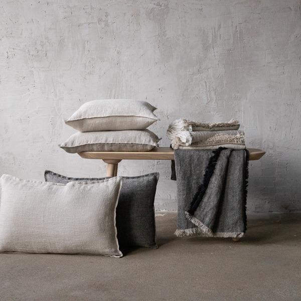 Plaid Sofadecke aus Leinen skandinavisches Design für Wohnzimmer & Schlafzimmer
