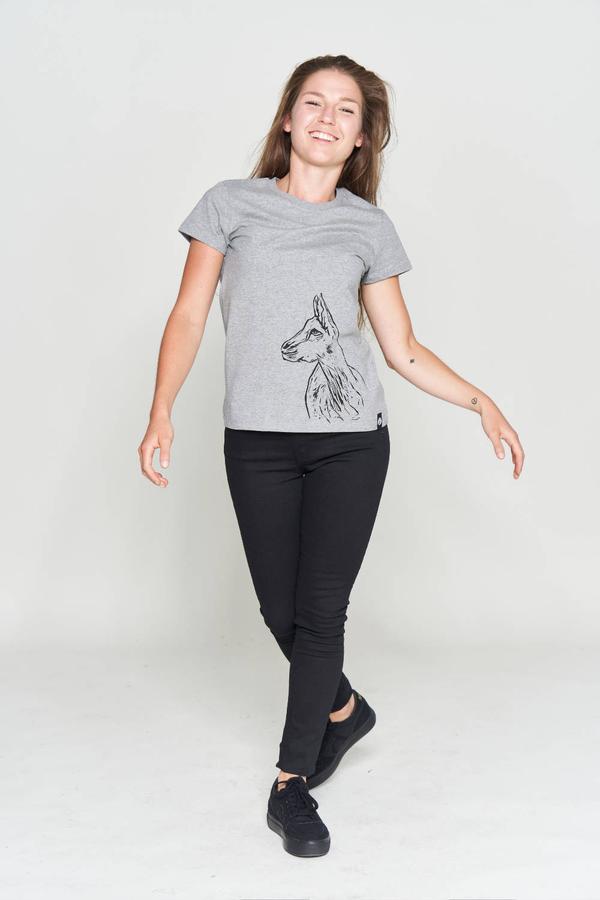 VUNDERLAND T-Shirt ZIEGE tailliert hellgrau vorne
