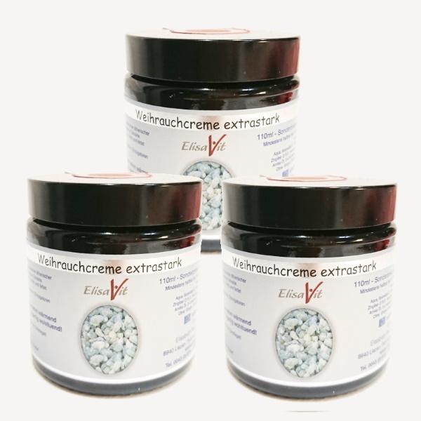 Weihrauchcreme extra stark 110ml - im Glastiegel - 3 Stück