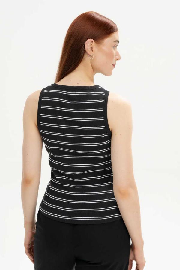 MELA Tanktop DRISNA schwarz/weiß gestreift