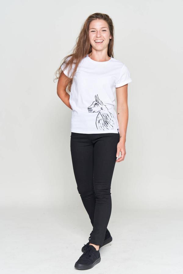 VUNDERLAND T-Shirt Krempelärmel ZIEGE weiß