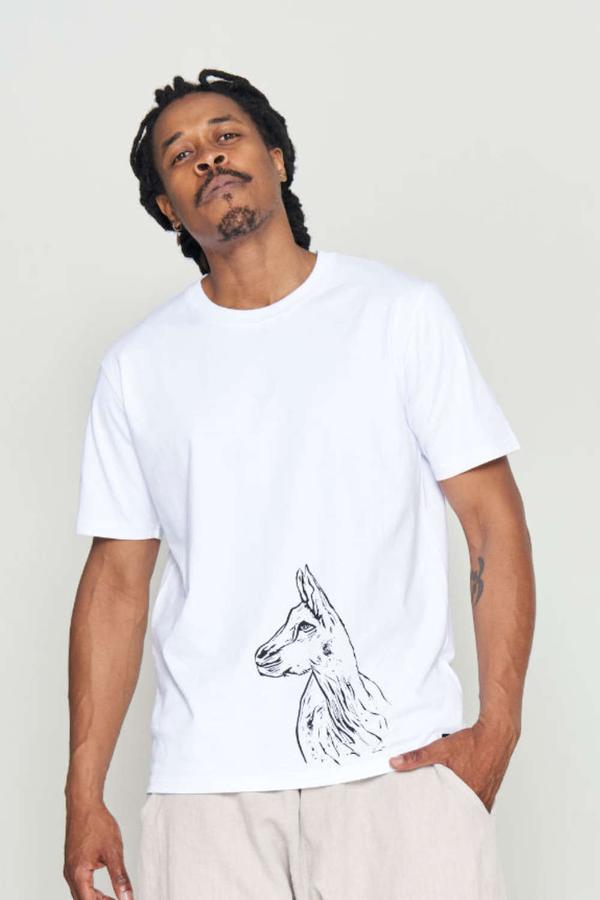 Faires Soli-T-Shirt mit Ziegen-Print und lockerer Passform von VUNDERLAND