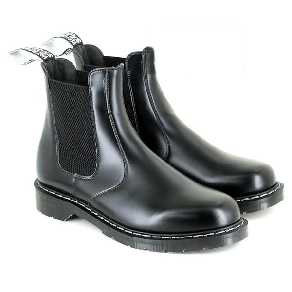Faire Chelsea Boots aus Vegetan Grain Smooth von VEGETARIAN SHOES atmungsaktiv schwarz