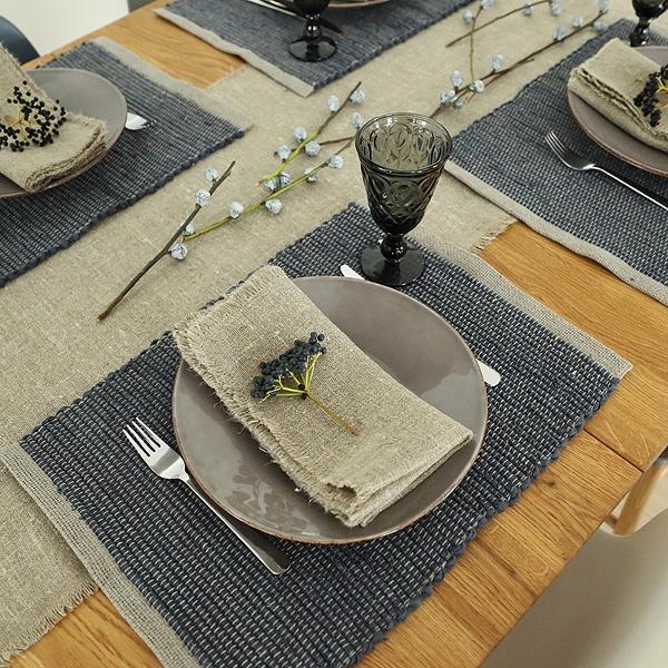 Tischsets Leinen blau Design