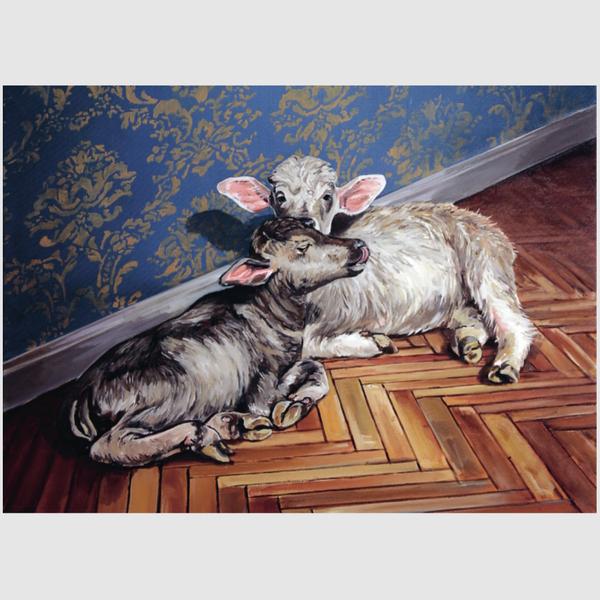 HARTMUT KIEWERT Postkarte KÄLBER II