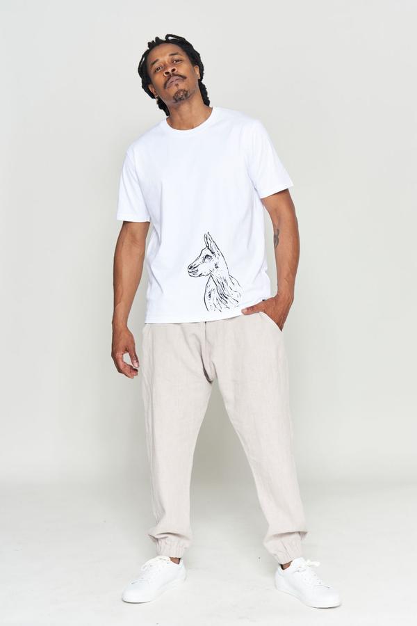 Faires Soli-T-Shirt mit Ziegen-Print und lockerer Passform von VUNDERLAND