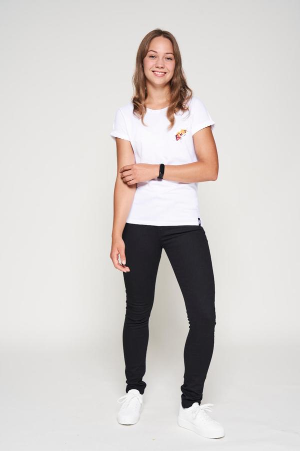 VUNDERLAND T-Shirt BIENE weiß – tailliert