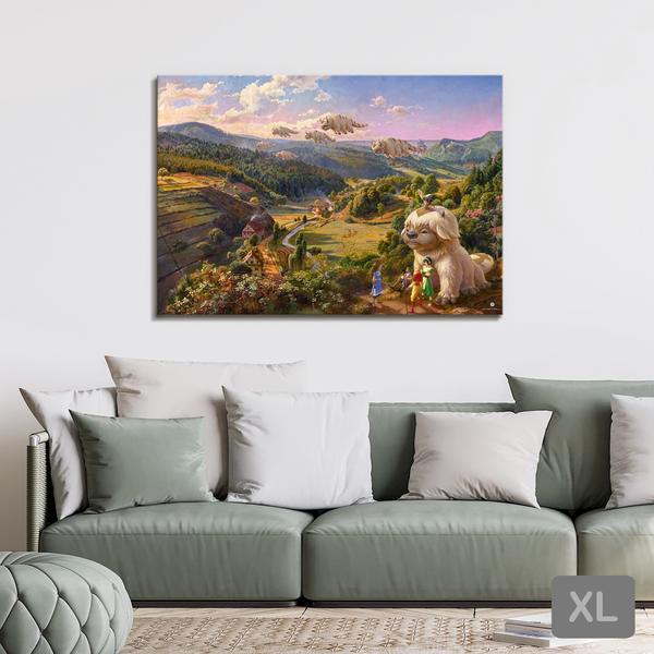 Flying Bison over Black Forest - Leinwandbild