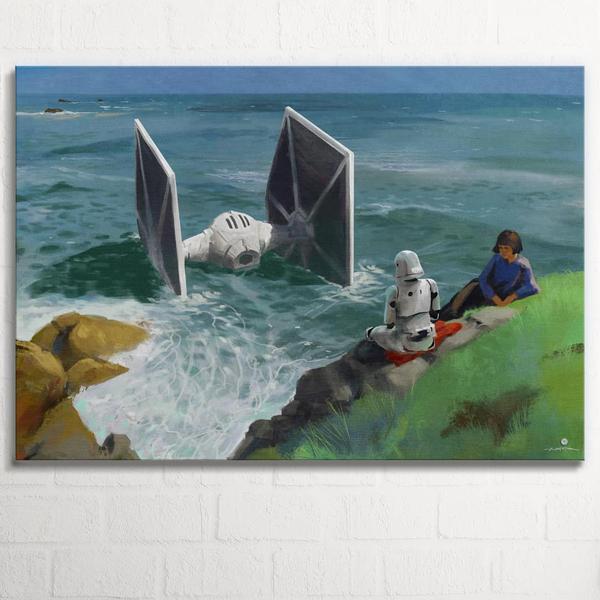 Stranded Trooper & Tie-Fighter Leinwandbild