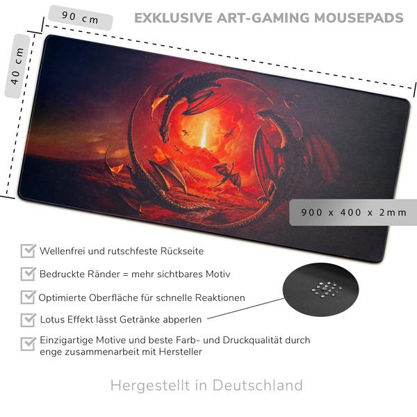 Drachen am Vesuv - Gaming Mousepad