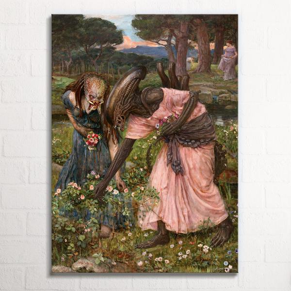 Xeno & Predi Picking Flowers -  Leinwandbild
