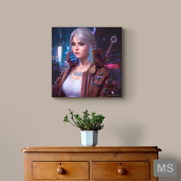 Cyber Ciri Square Canvas Print