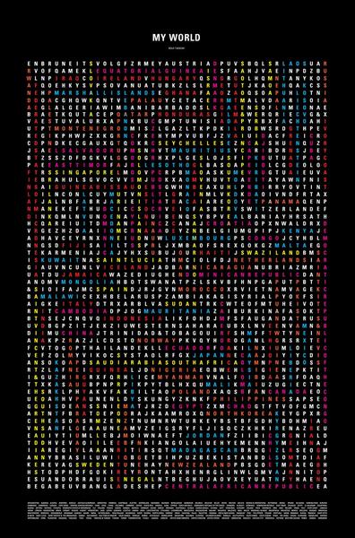 Weltkarte schwarz weiß Design