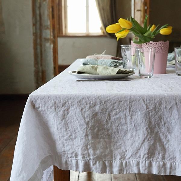 Tischdecke Leinen weiß skandinavisch
