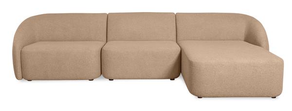 3-Sitzer Modulsofa ROUND mit Chaiselongue für Loungebereich, Wohnzimmer und Hotel-Lounge