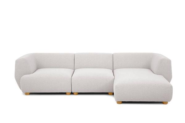 Modulsofa mit Chaiselongue rechts weiß skandinavisch
