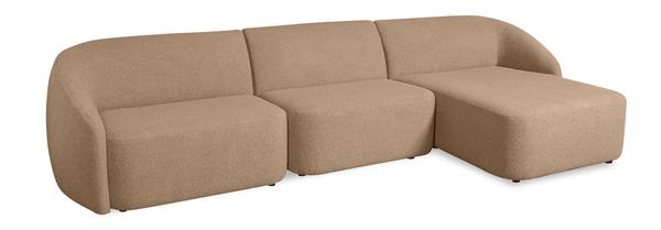 Elegantes rundes skandinavisches Sofa ROUND mit Platz für 3 Personen und Chaiselongue