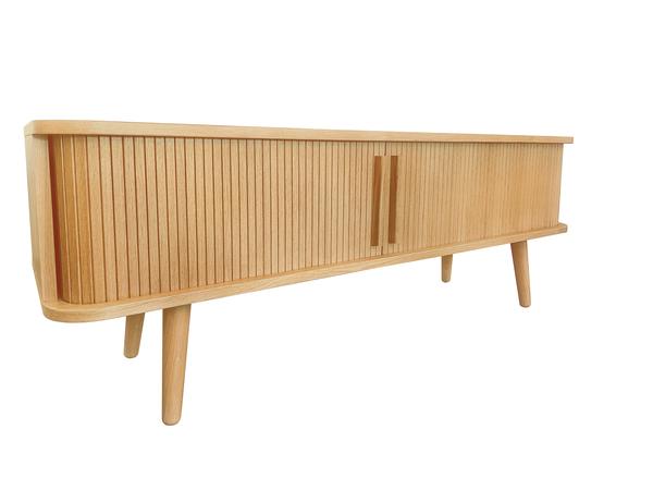 Skandinavisches TV-Board Holz Schiebetüren