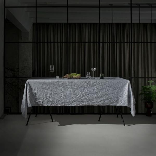 Tischdecke grau bügelfrei pflegeleicht 2,5 m