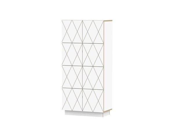 Sideboard Romb aus Holz in weiß skandinavisches Design