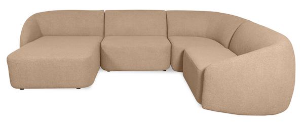 Designersofa ROUND mit modularem Aufbau für 4 Personen - Ecksofa im skandinavischen Stil mit Chaiselongue