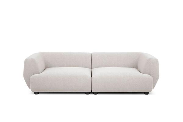 3er-Sofa Cava mit runden Formen weiß