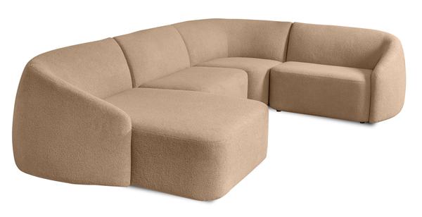 4er Ecksofa mit Chaiselongue - Modulsofa ROUND
