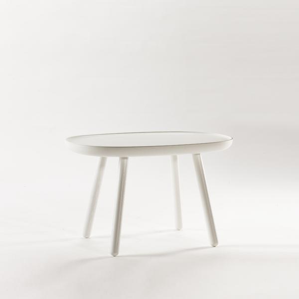 Couchtisch oval Holz weiß