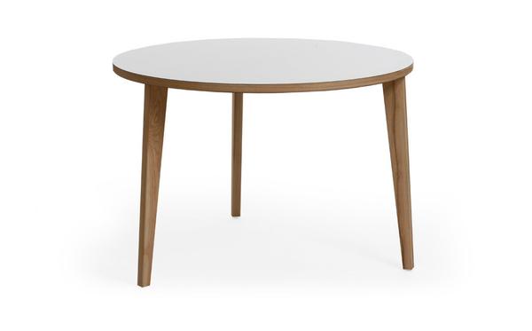 Tisch rund Esche Holz weiß