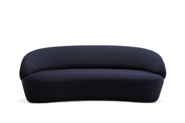 Rundes 3er Designersofa NAIVE in dunkelblau