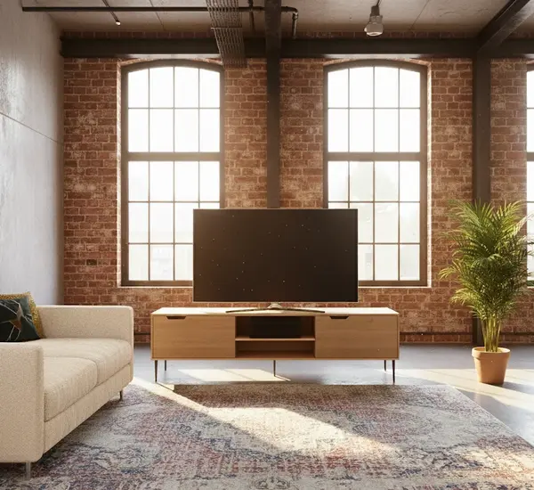 TV-Schrank mit Schiebetüren Holz Design 200 cm