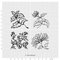 Holzstempel 4auf1 "Florale Vintage Ornamente", 4 Motive auf 1 Würfel, 5x5cm 