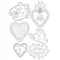 Clear Stamp Set Boho "Milagro hearts", bis 5x7,5cm, 6-tlg.