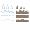 Stanzschablonen Set "Tanne, Wald & Hügel Set", bis 4x15,5cm, 6-tlg.