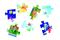 Holz-BODENPUZZLE  "TIEFSEE BIS WELTALL" ...bei 3 in 1 Themen gibt es viel zu entdecken !