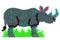 Stiftplatte Midi für Bügelperlen, "Nashorn"