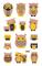 Kraftpapier-Sticker,, 10 x 16 cm, verschiedene Motive