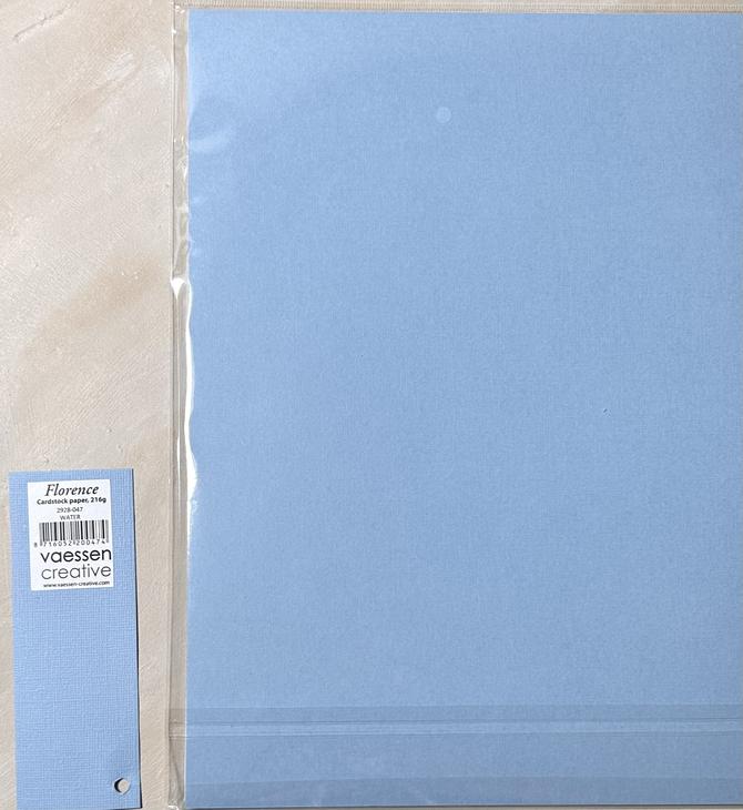 Cardstock Papier mit Leinenstruktur "water ", DIN A4. 216g/qm, 10 Bögen