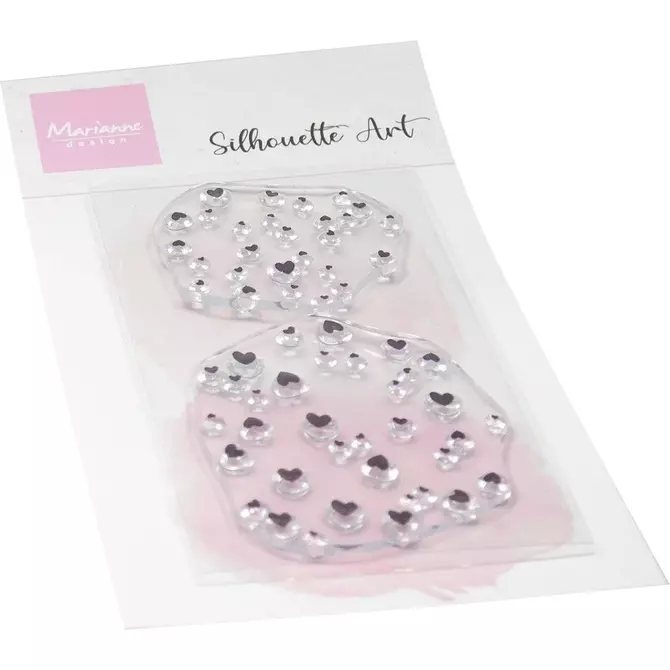 Clear Stamp Silhouette Art "Herzen Herzchen ", 4,5x5,5 cm, 2-tlg.