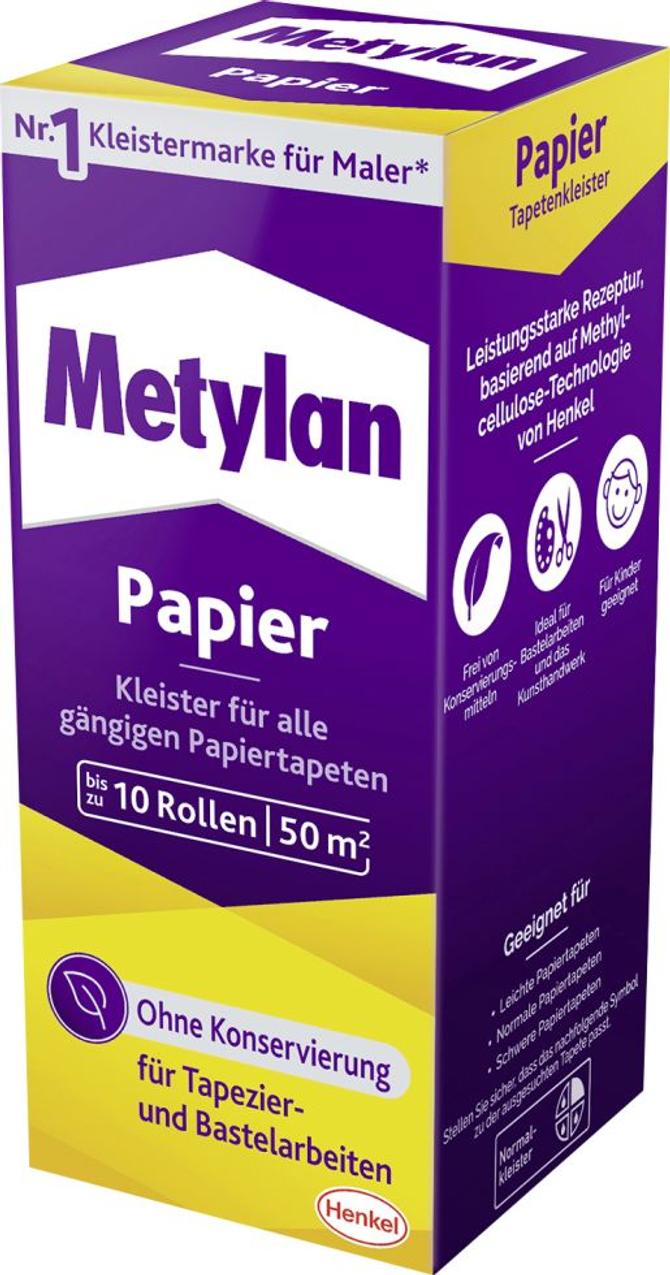 Tapetenkleister Papier 125 g, trocknet transparent von Metylan