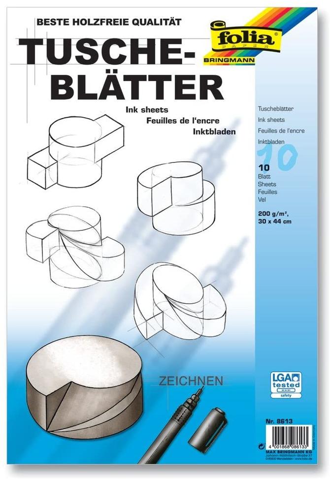 Tuscheblätter 200 g/m², 30 x 44 cm, 10 Bogen
