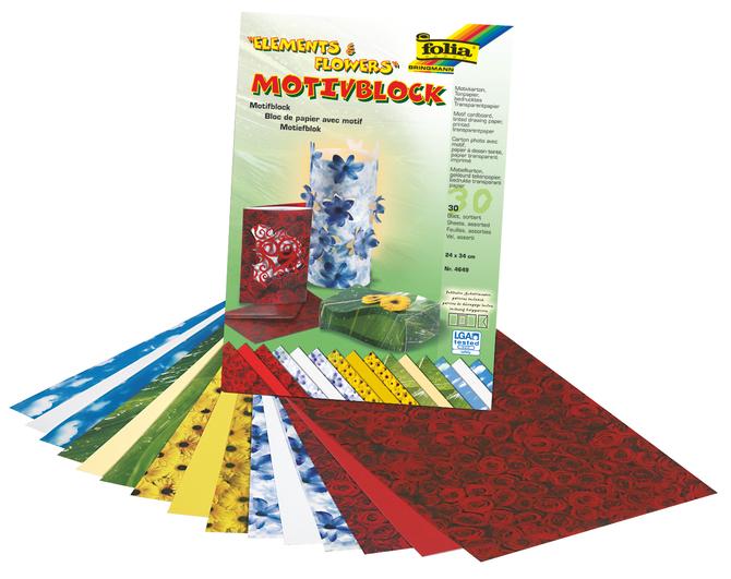 Motivblock ELEMENTS & FLOWERS, 24 x 34 cm, 30 Blatt, sortiert