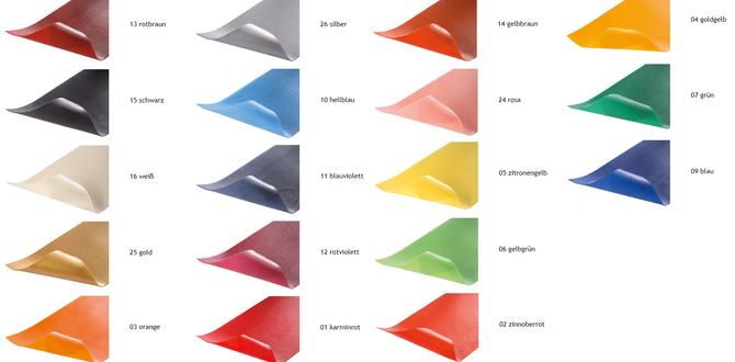 Wachsfolien 200 x 40 x 0,9 mm, 18 Einzelfarben﻿