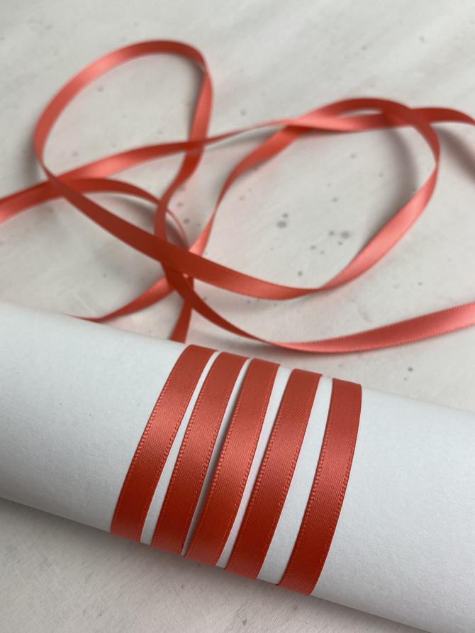 Satinband, Farbe "Pastell Rot", 6 mm breit, 10 m lang 