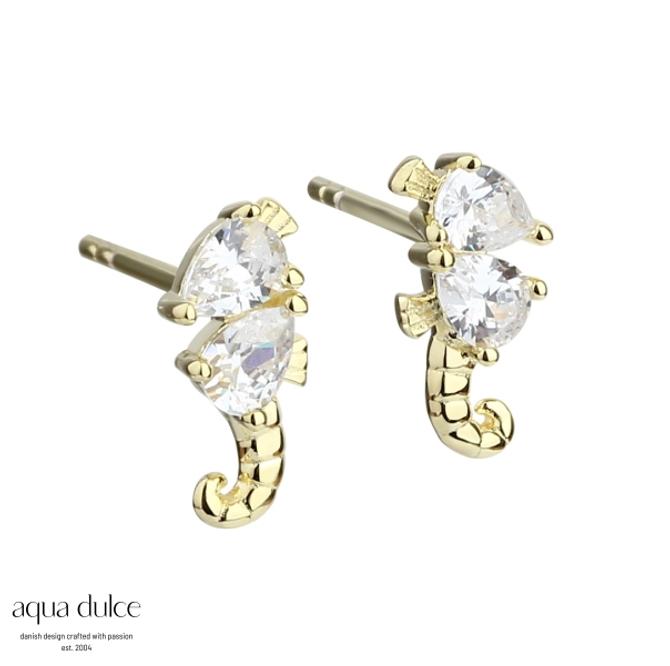 Aqua Dulce  DARLING SEAHORSE EARSTUDS 4977