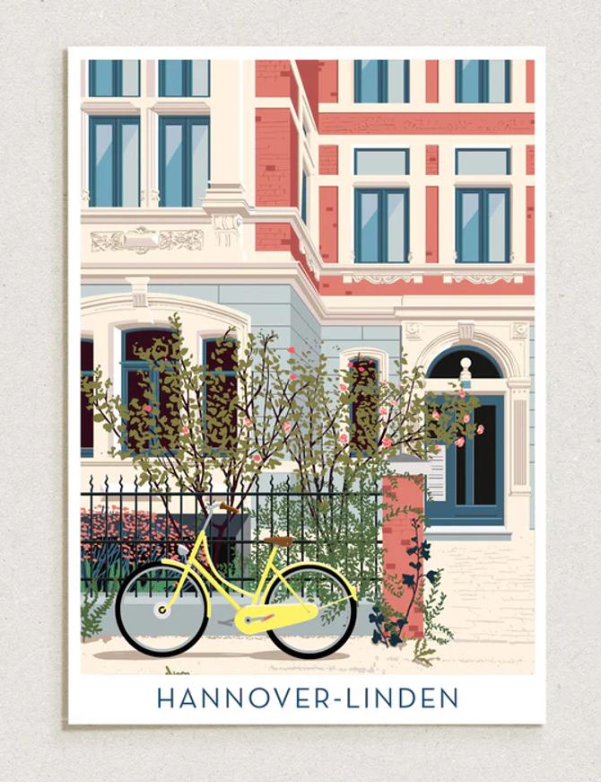 Illustre Welt Poster A4 LINDEN HAUSTÜR